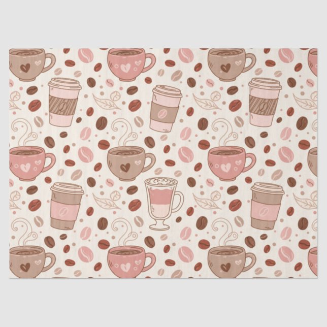 Cozy Coffee Cup Pattern (3) Tissue Paper (Front)