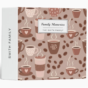 Cozy Coffee Cup Pattern (4) 3 Ring Binder