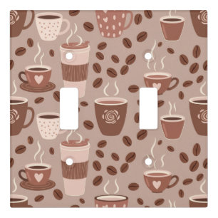 Cozy Coffee Cup Pattern (4) Light Switch Cover