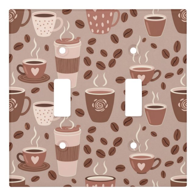 Cozy Coffee Cup Pattern (4) Light Switch Cover (Front)