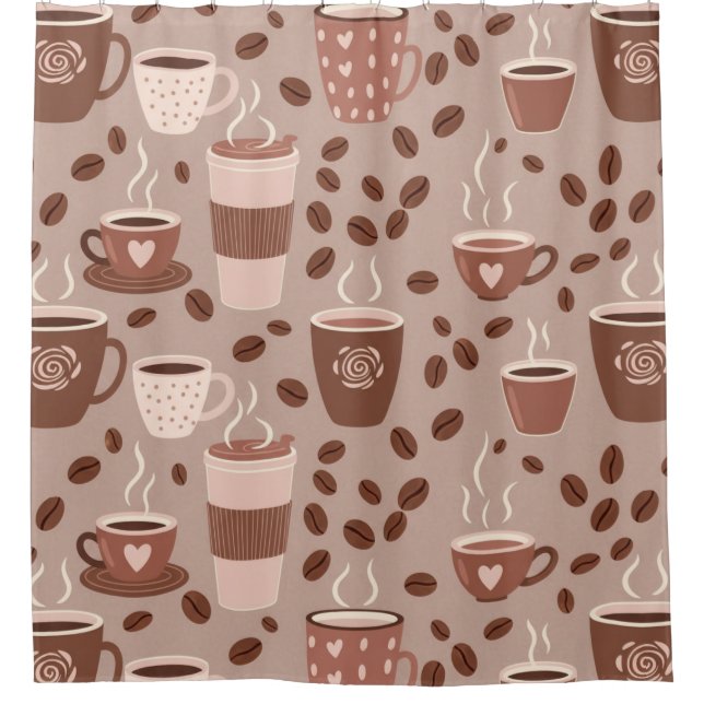 Cozy Coffee Cup Pattern (4) Shower Curtain (Front)