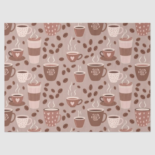 Cozy Coffee Cup Pattern (4) Tissue Paper (Front)