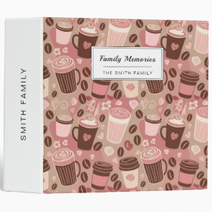 Cozy Coffee Cup Pattern (5) 3 Ring Binder