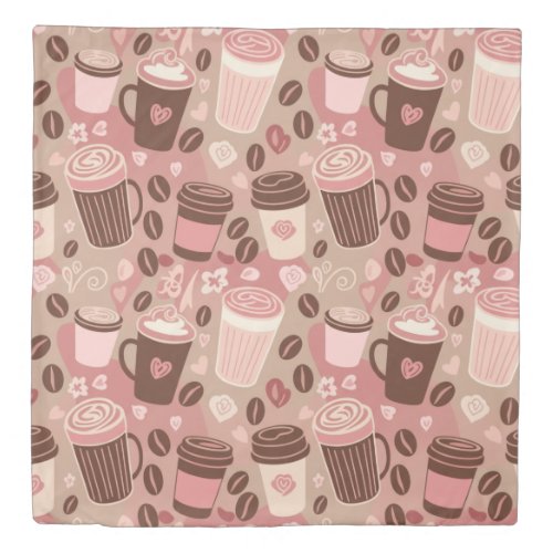 Cozy Coffee Cup Pattern (5) Duvet Cover