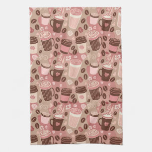 Cozy Coffee Cup Pattern (5) Kitchen Towel