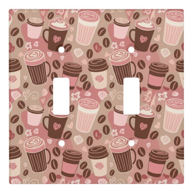 Cozy Coffee Cup Pattern (5) Light Switch Cover (Front)