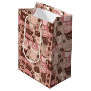 Cozy Coffee Cup Pattern (5) Medium Gift Bag