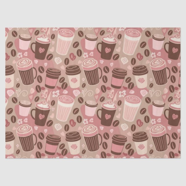 Cozy Coffee Cup Pattern (5) Tissue Paper (Front)