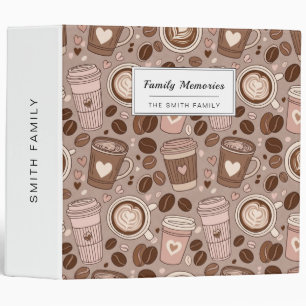 Cozy Coffee Cup Pattern (6) 3 Ring Binder