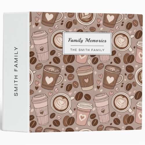 Cozy Coffee Cup Pattern (6) 3 Ring Binder