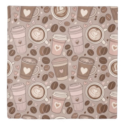 Cozy Coffee Cup Pattern (6) Duvet Cover