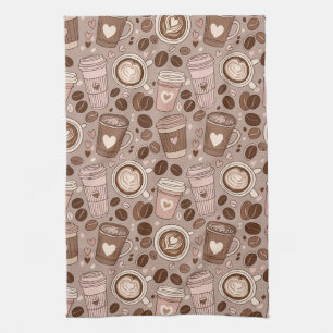 Cozy Coffee Cup Pattern (6) Kitchen Towel