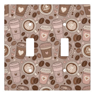 Cozy Coffee Cup Pattern (6) Light Switch Cover