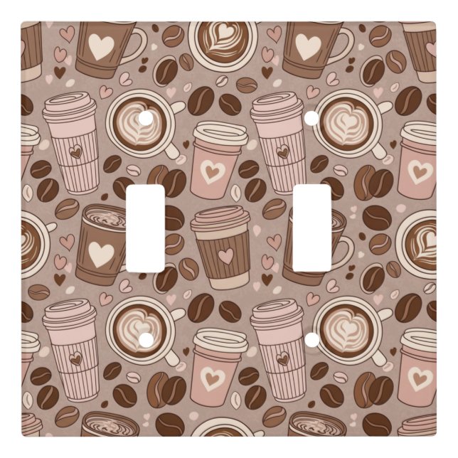 Cozy Coffee Cup Pattern (6) Light Switch Cover (Front)