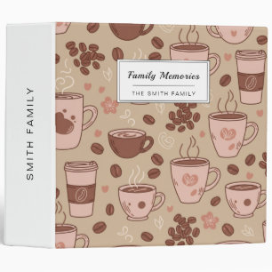 Cozy Coffee Cup Pattern (7) 3 Ring Binder