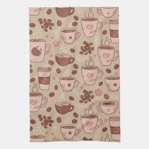 Cozy Coffee Cup Pattern (7) Kitchen Towel