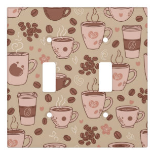Cozy Coffee Cup Pattern (7) Light Switch Cover