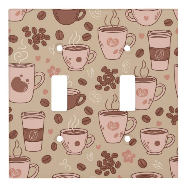Cozy Coffee Cup Pattern (7) Light Switch Cover (Front)