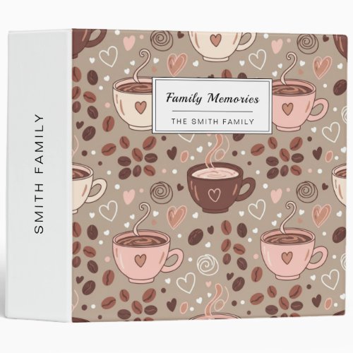 Cozy Coffee Cup Pattern (8) 3 Ring Binder