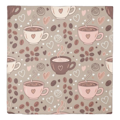 Cozy Coffee Cup Pattern (8) Duvet Cover