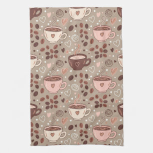 Cozy Coffee Cup Pattern (8) Kitchen Towel