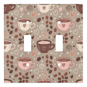 Cozy Coffee Cup Pattern (8) Light Switch Cover