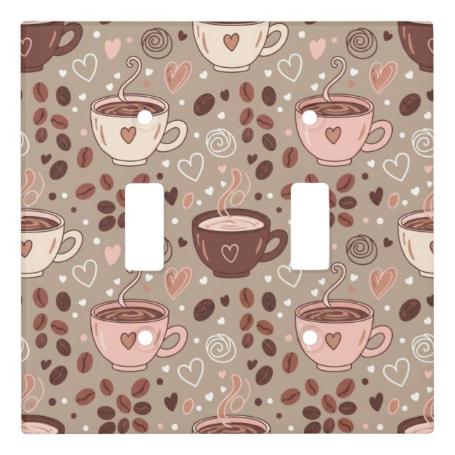 Cozy Coffee Cup Pattern (8) Light Switch Cover (Front)