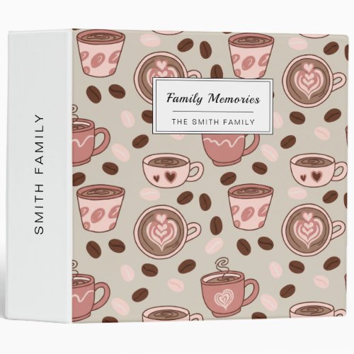 Cozy Coffee Cup Pattern (9) 3 Ring Binder