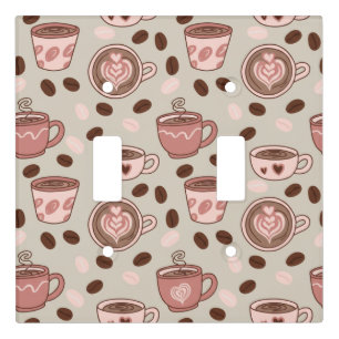 Cozy Coffee Cup Pattern (9) Light Switch Cover