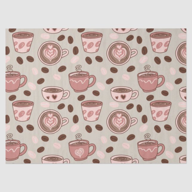 Cozy Coffee Cup Pattern (9) Tissue Paper (Front)