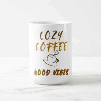 Cozy Coffee Good Vibes Cute Ceramic Coffee Mug