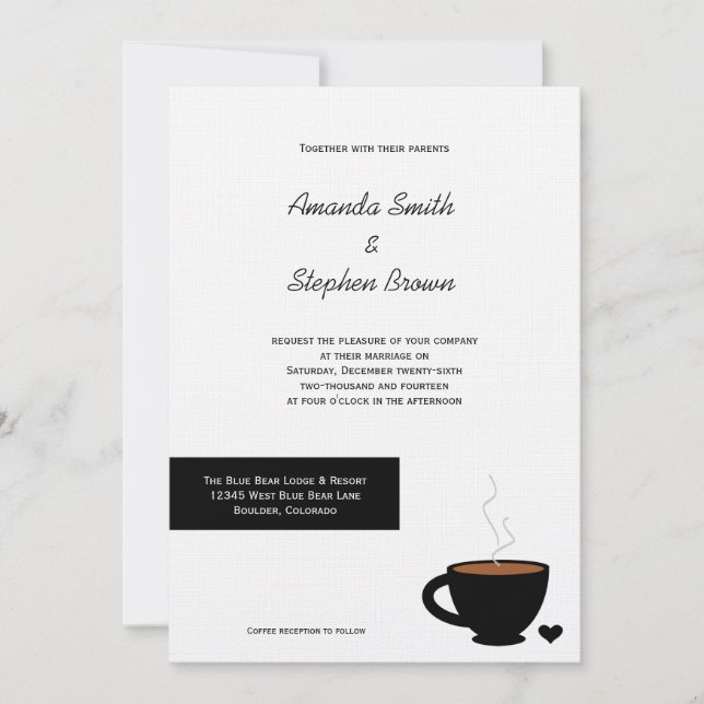 Cozy Coffee Love Casual Wedding Invitation (Front)