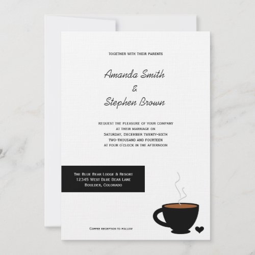 Cozy Coffee Love Casual Wedding Invitation