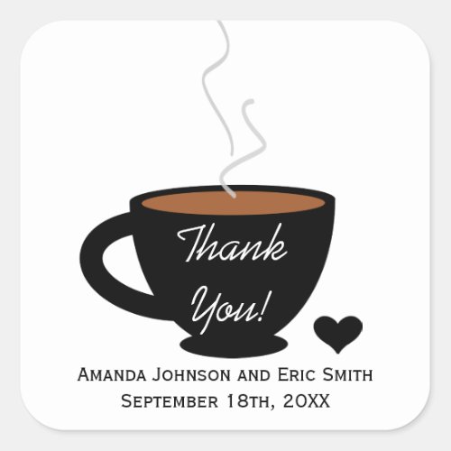 Cozy Coffee Love Thank You Favor Label Sticker