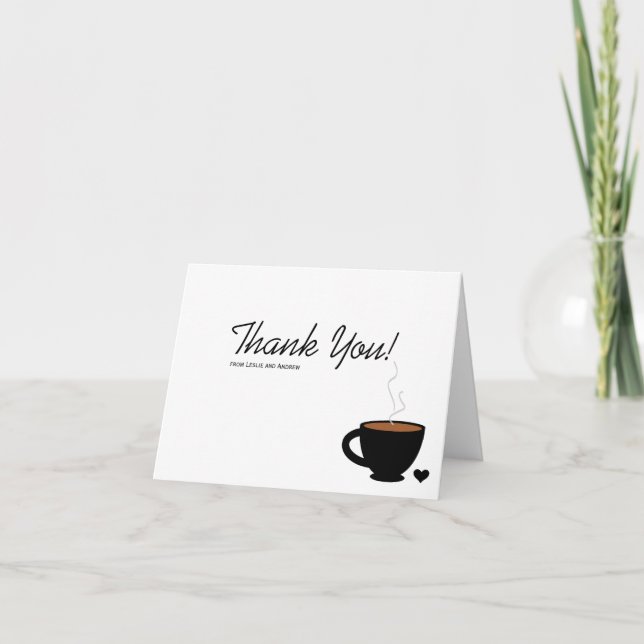 Cozy Coffee Love Thank You Note Card (Front)