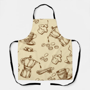 Cozy Coffee Lover Seamless Pattern Apron