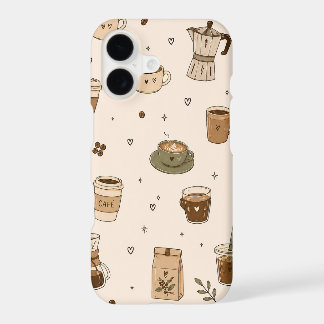 Cozy Coffee Pattern | Cute Café Drinks & Espresso iPhone 17 Case