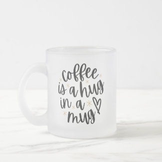 Cozy Coffee Quote Frosted Glass Mug
