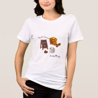 Cozy Coffee Shop Breakfast Illustration Tri-Blend Shirt