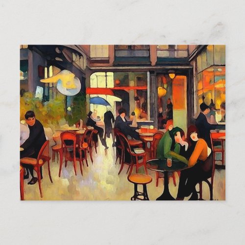 Cozy Coffee Shop in Paris Postcard
