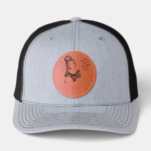 Cozy Coffee Study Girl – Work Hard Dream Big Leather Patch Hat