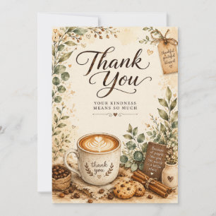 Cozy Coffee Thank You Card for Friends and Coffee