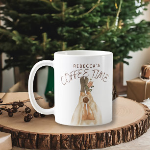 Cozy Coffee Time Socks Watercolor Holiday Mug