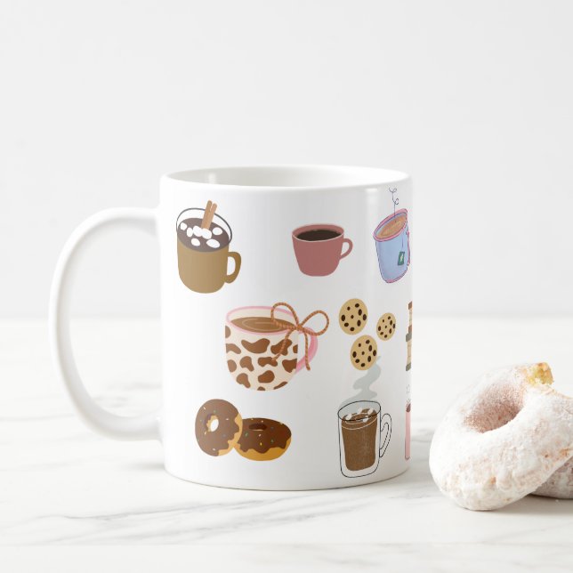 Cozy & Coffee Treats Illustrated Collection Mug (With Donut)