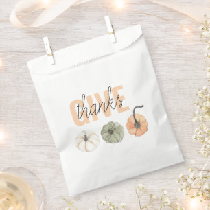 Cozy Colorful Pastel Give Thanks and Pumpkin Favor Bag