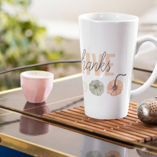 Cozy Colorful Pastel Give Thanks and Pumpkin Latte Mug