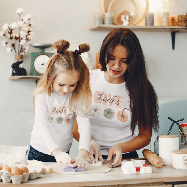 Cozy Colorful Pastel Give Thanks and Pumpkin T-Shirt (Creator Uploaded)