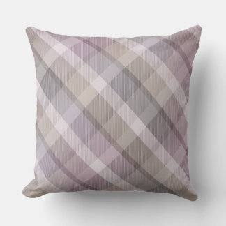 Cozy colorful tartan plaid, lilac Throw Pillow