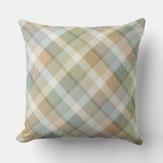 Cozy colorful tartan plaid, pink Throw Pillow