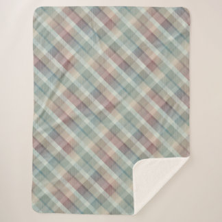 Cozy colorful tartan Sherpa Blanket
